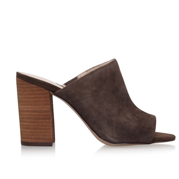 Nine West Shoes - Nine West Brown Blocky Nubuck Leather Mule 8.5M